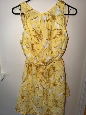 Faithfull The Brand Yellow Floral Sleeveless Dress